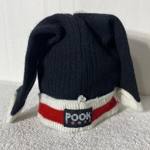 Pook Black and White Cabin Socks Buffalo Check Fleece Lined Hat Toque Beanie